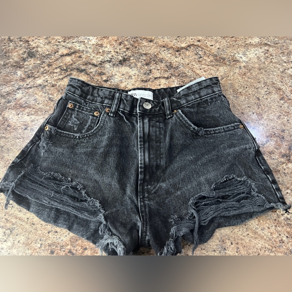 Zara Charcoal Jean Shorts